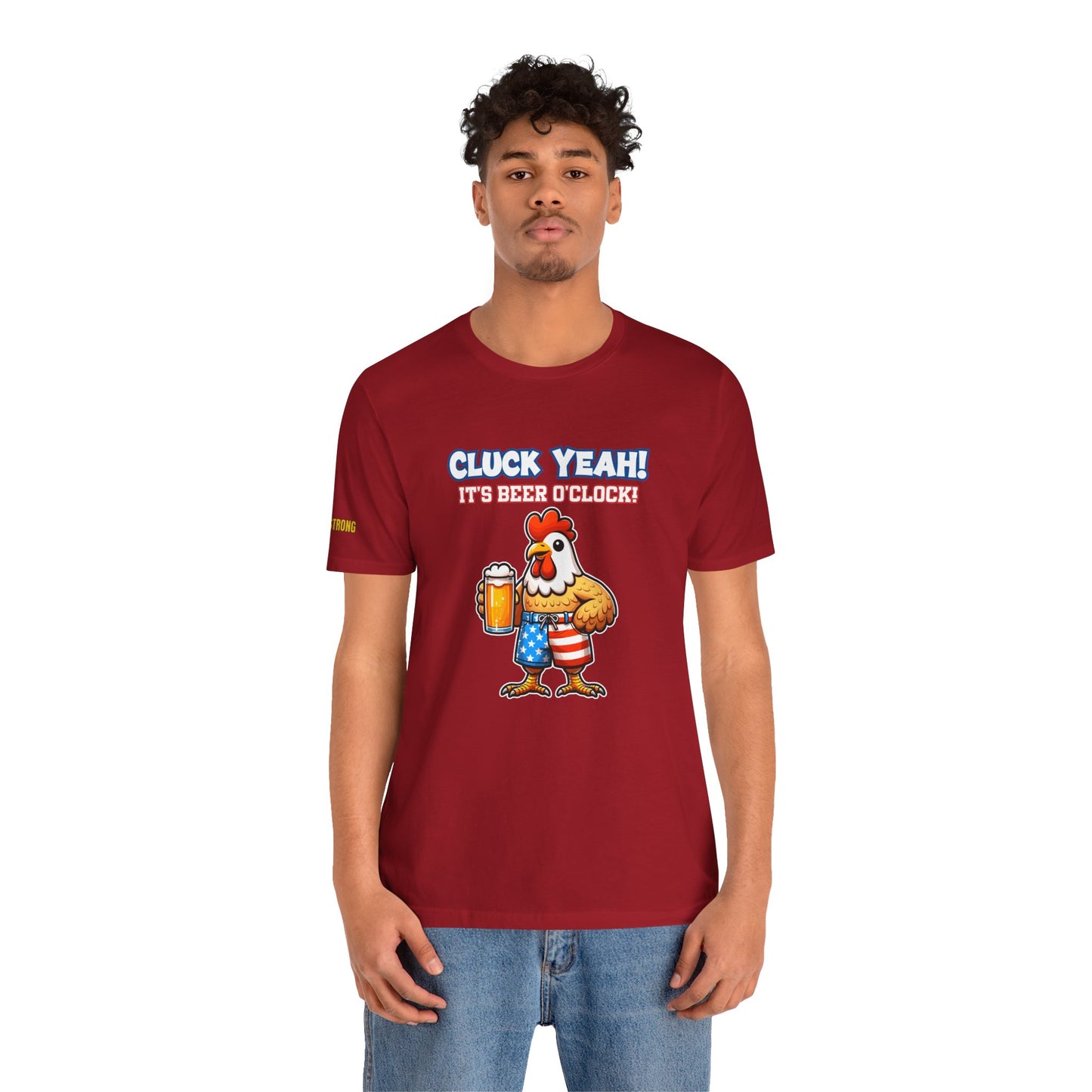 Cluck Yeah! It’s Beer O’Clock – Funny 4th of July Chicken Drinking Beer T-Shirt