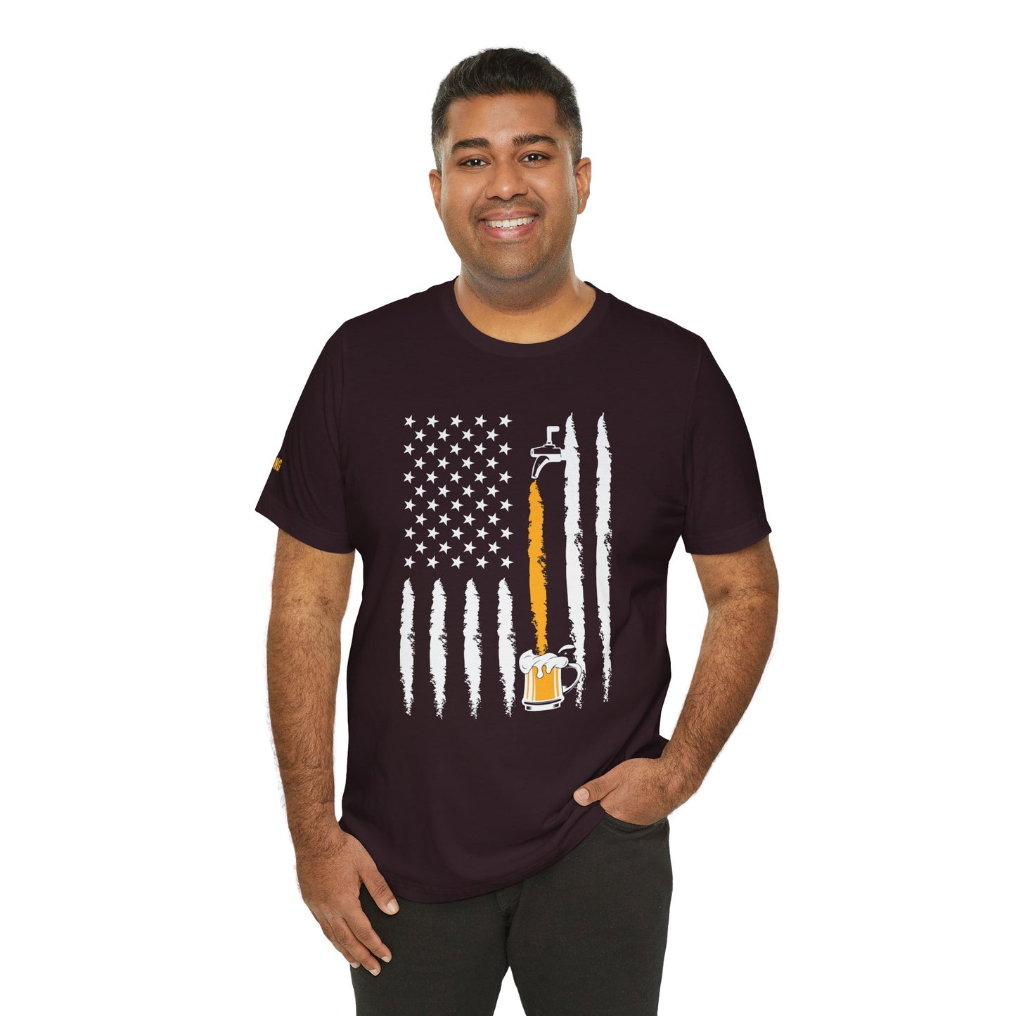 Freedom on Tap – American Flag Beer Pour Tee