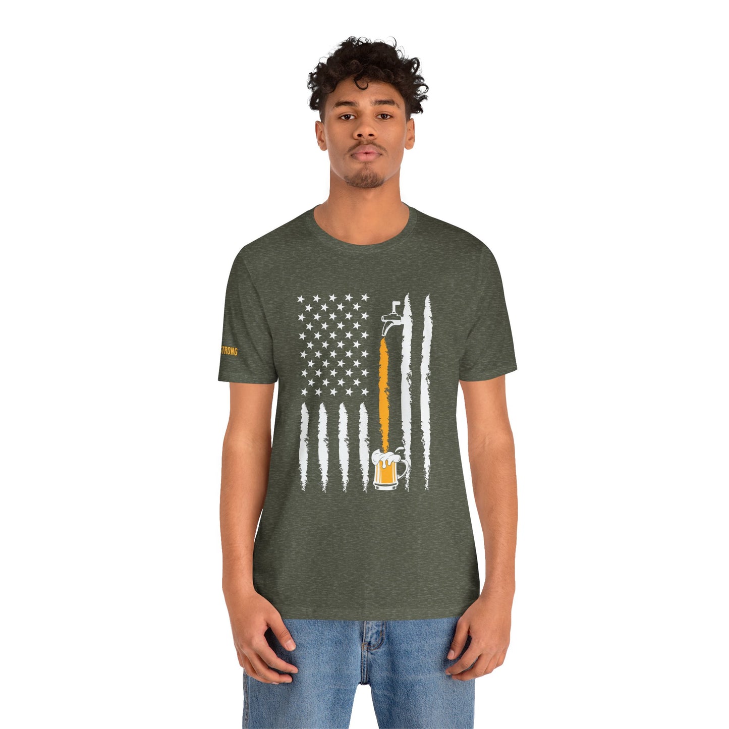 Freedom on Tap – American Flag Beer Pour Tee