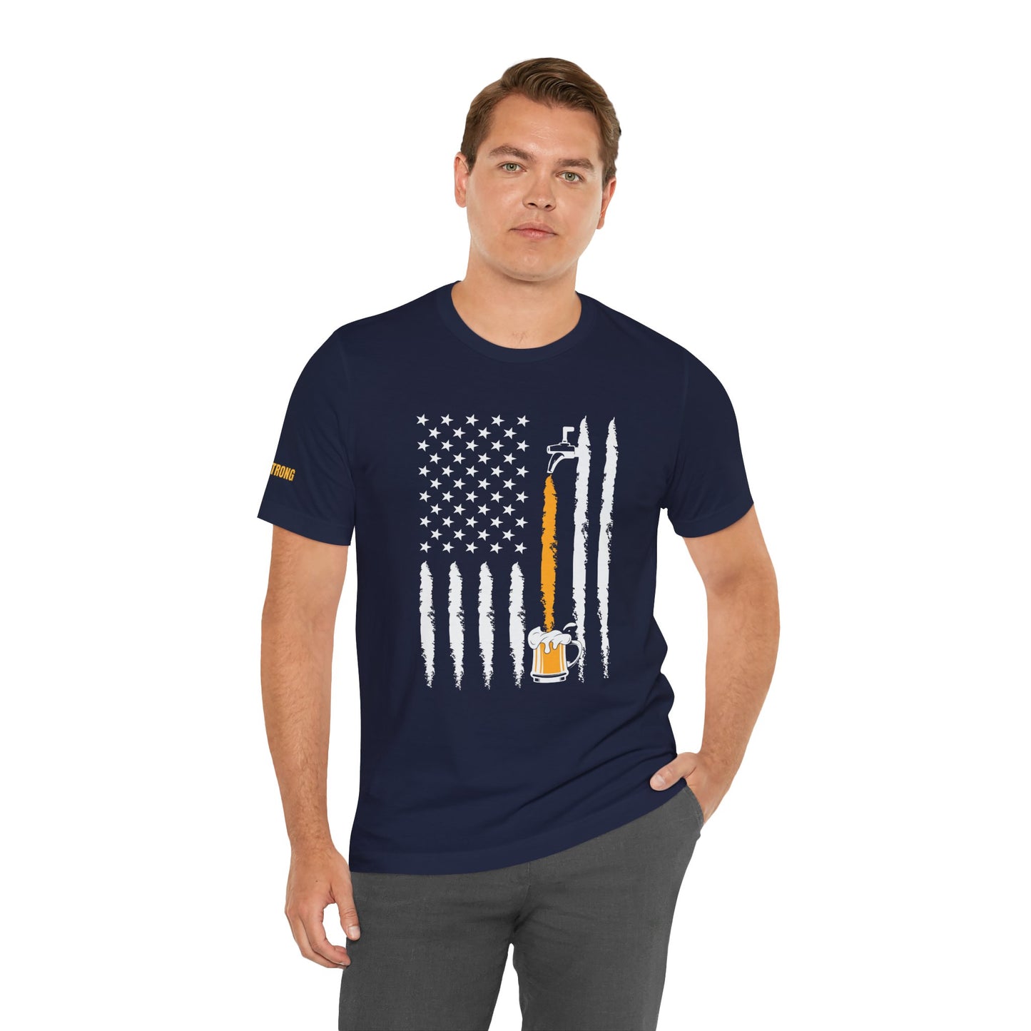 Freedom on Tap – American Flag Beer Pour Tee