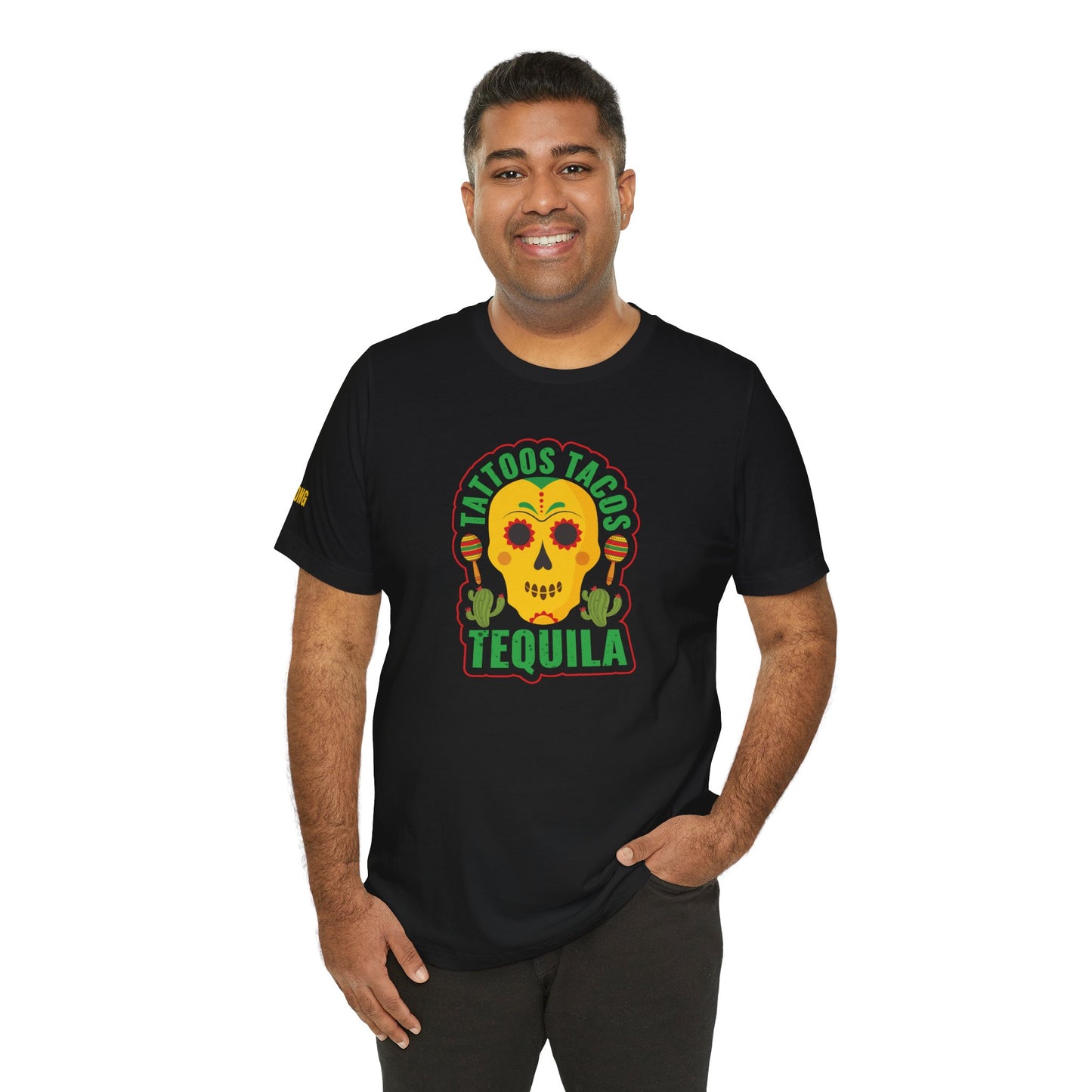 Funny Cinco de Mayo party t-shirt for taco and tequila lovers. Available in multiple colors and plus sizes.