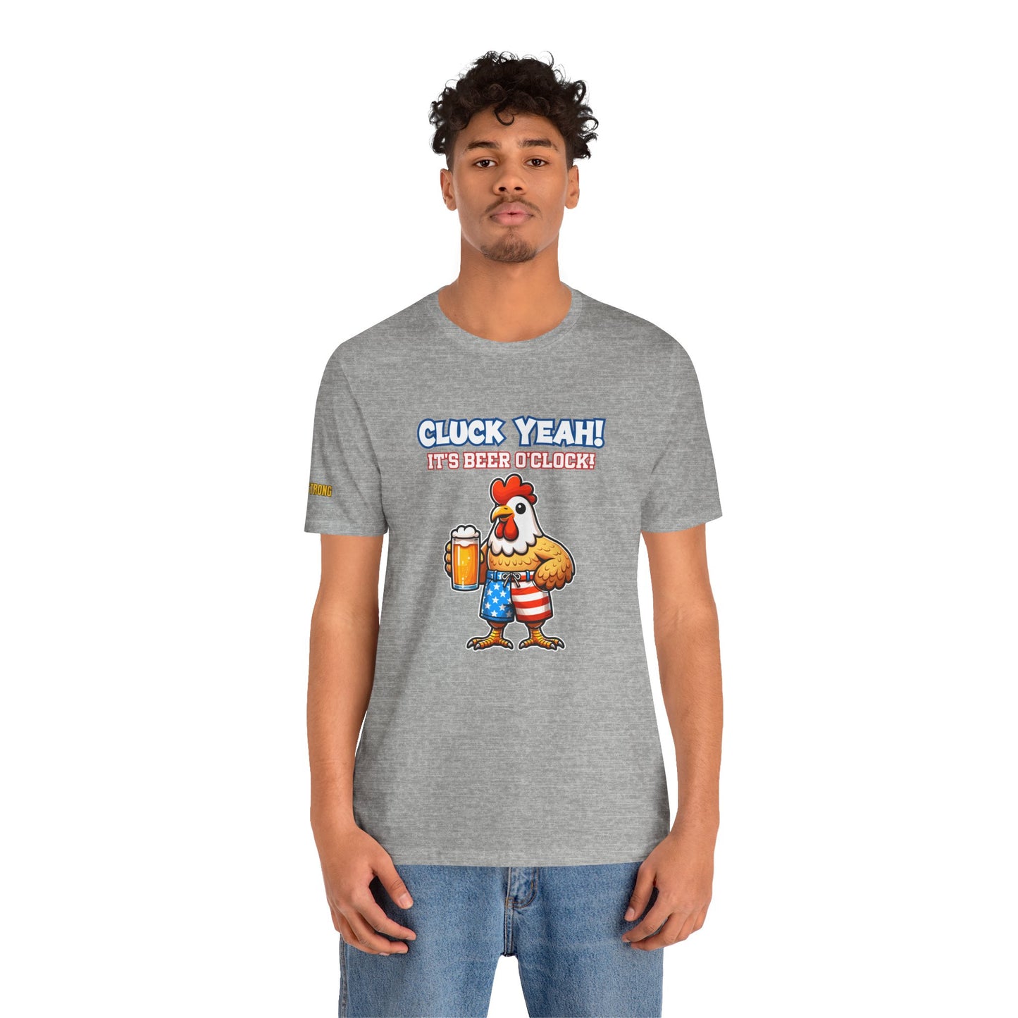 Cluck Yeah! It’s Beer O’Clock – Funny 4th of July Chicken Drinking Beer T-Shirt