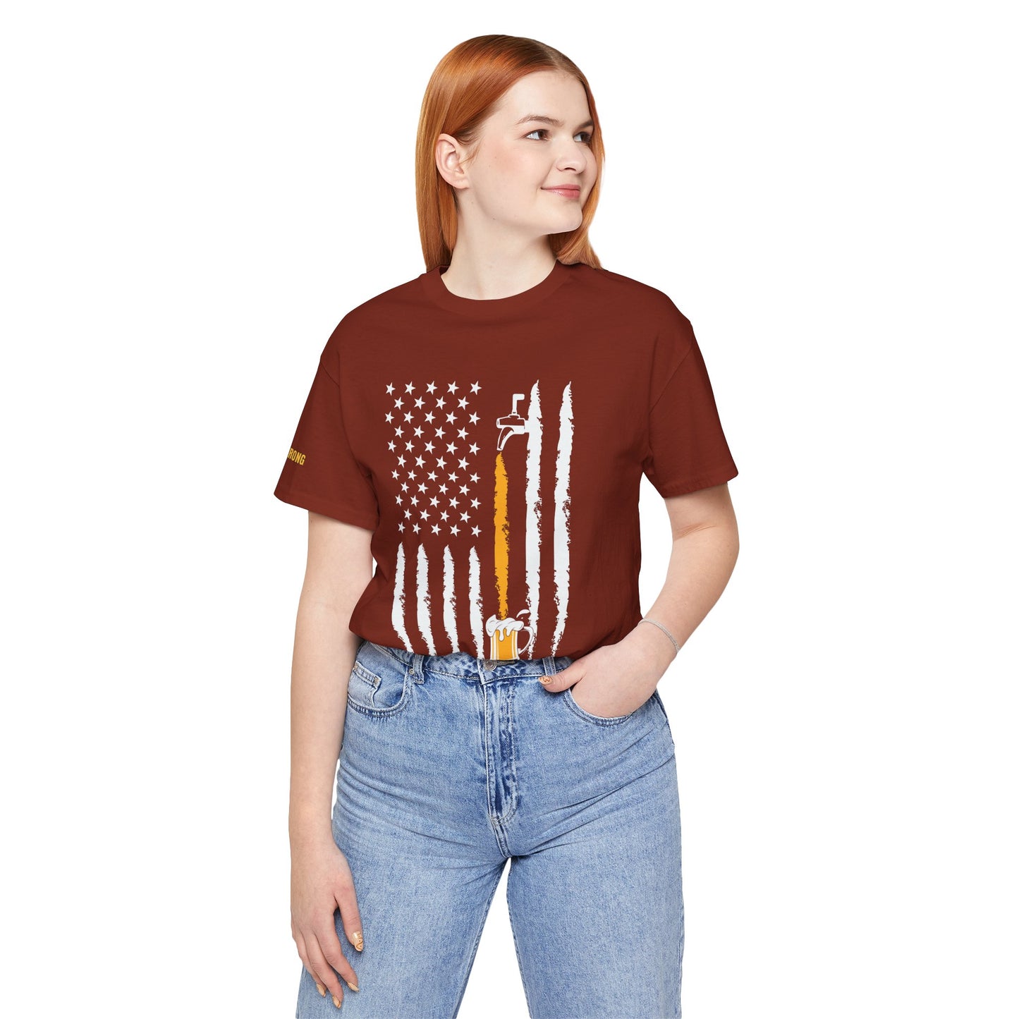 Freedom on Tap – American Flag Beer Pour Tee