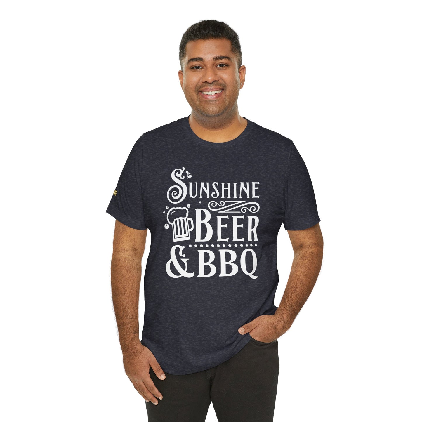 Sunshine, Beer & BBQ T-Shirt – Backyard Grilling Essential