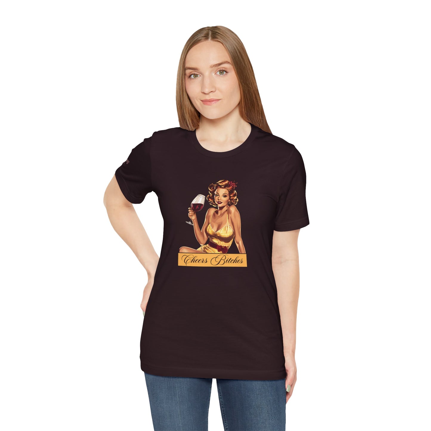 Vintage Glam Sip & Sass – Cheers Bitches T-Shirt