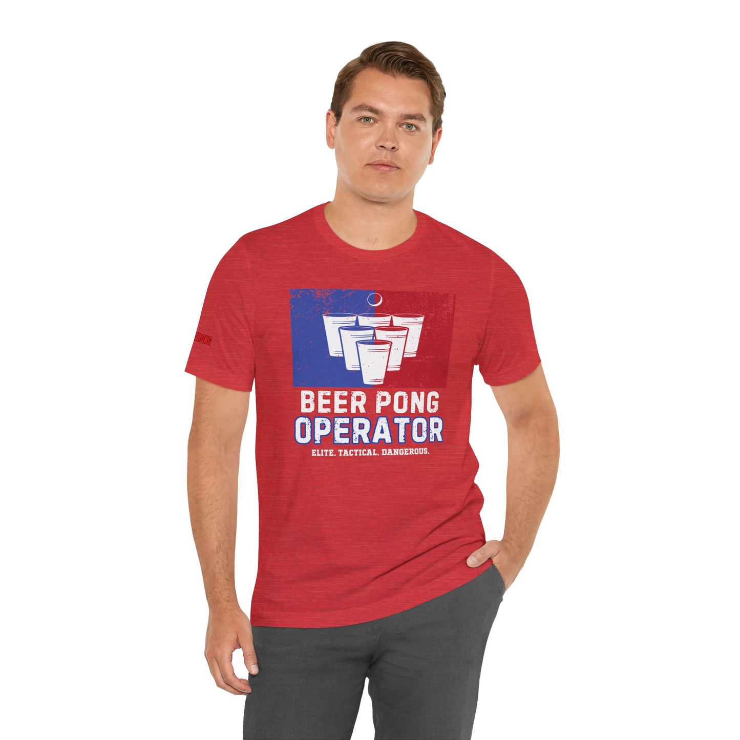 Beer Pong Operator – Elite. Tactical. Dangerous. Tee