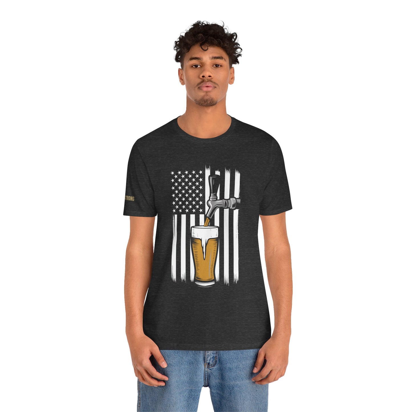 Taps, Stripes & Freedom – American Flag Beer Pour Tee