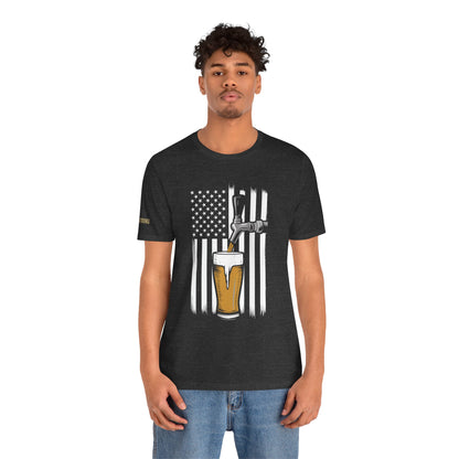 Taps, Stripes & Freedom – American Flag Beer Pour Tee