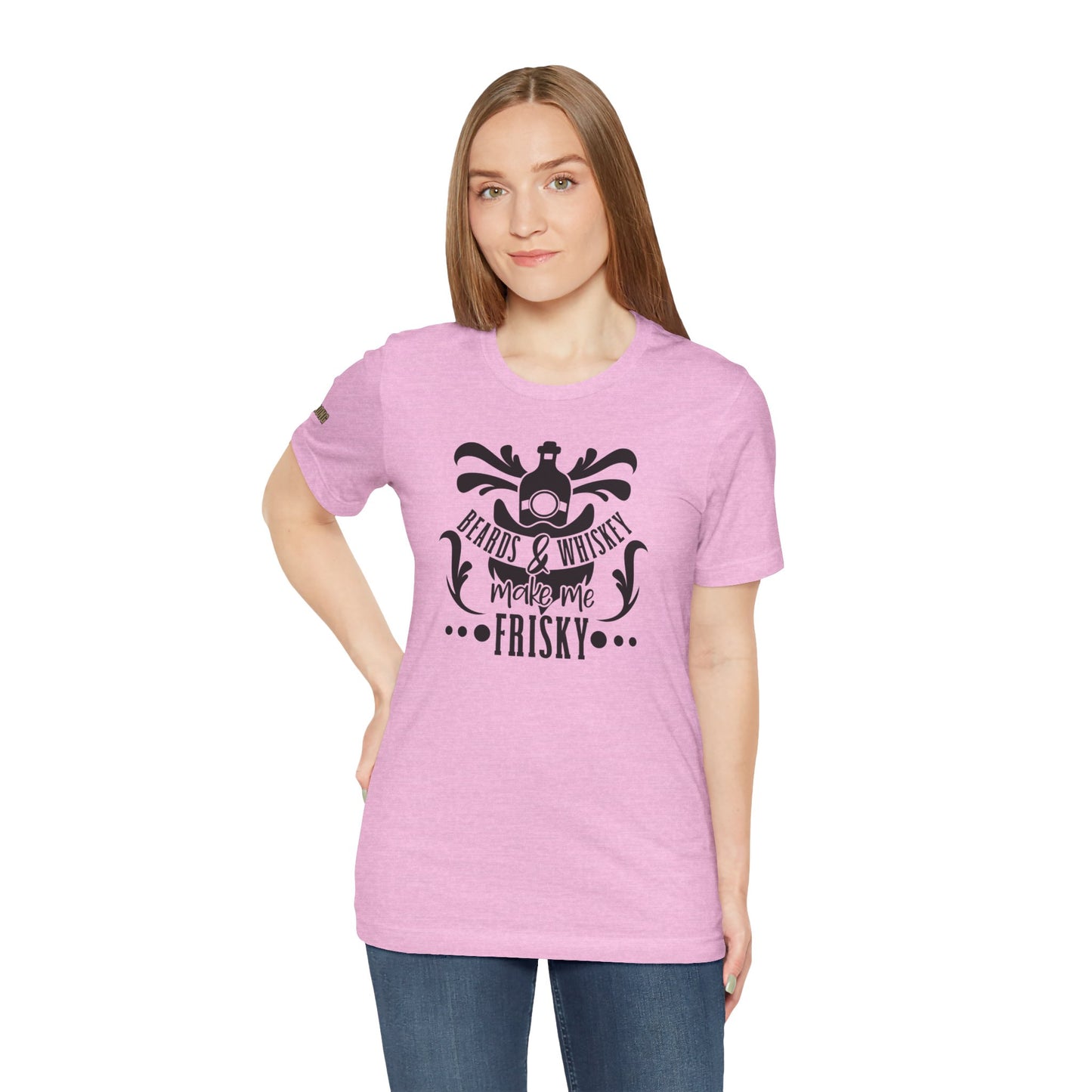 Beards and Whiskey Make Me Frisky Funny Whiskey T-Shirt