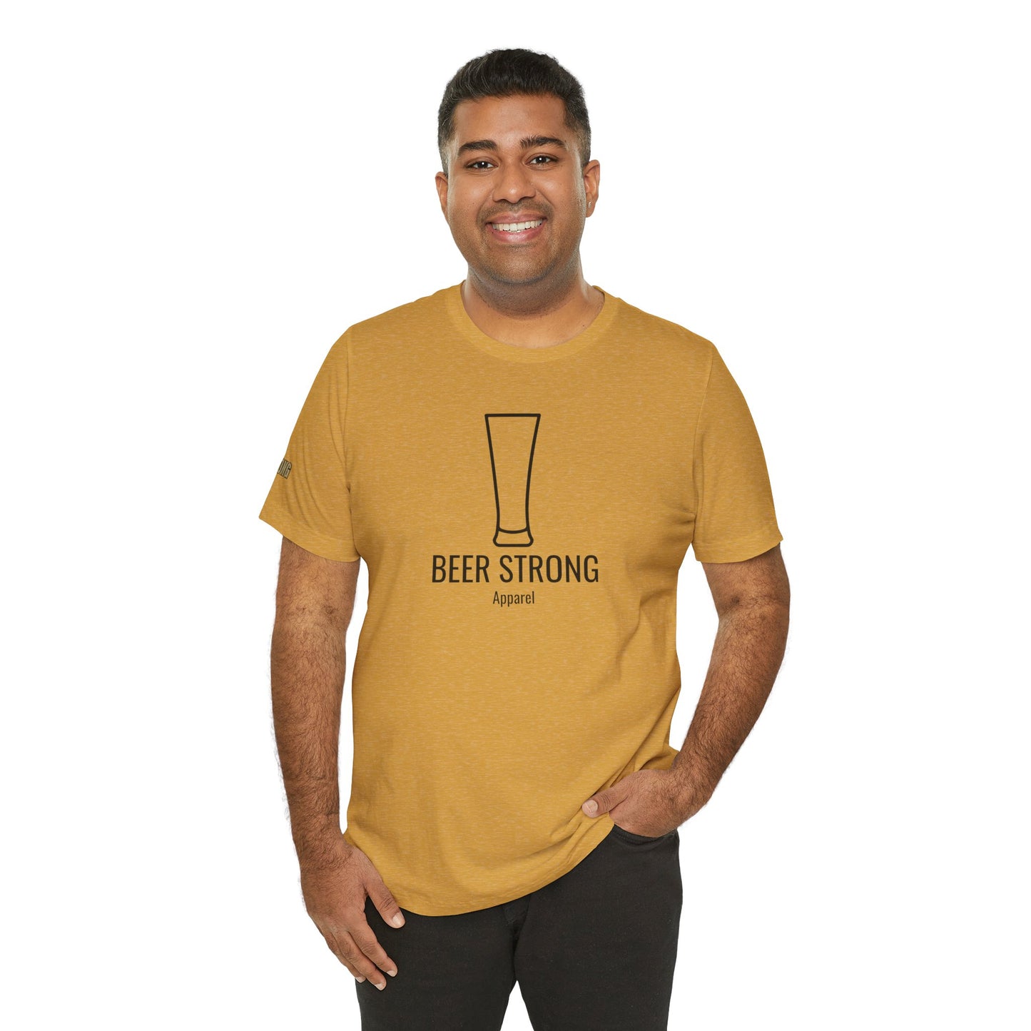Simple pilsner glass t-shirt design for beer lovers, ideal for brewery crawls and taproom regulars. Heather mustard. Also available in plus sizes.