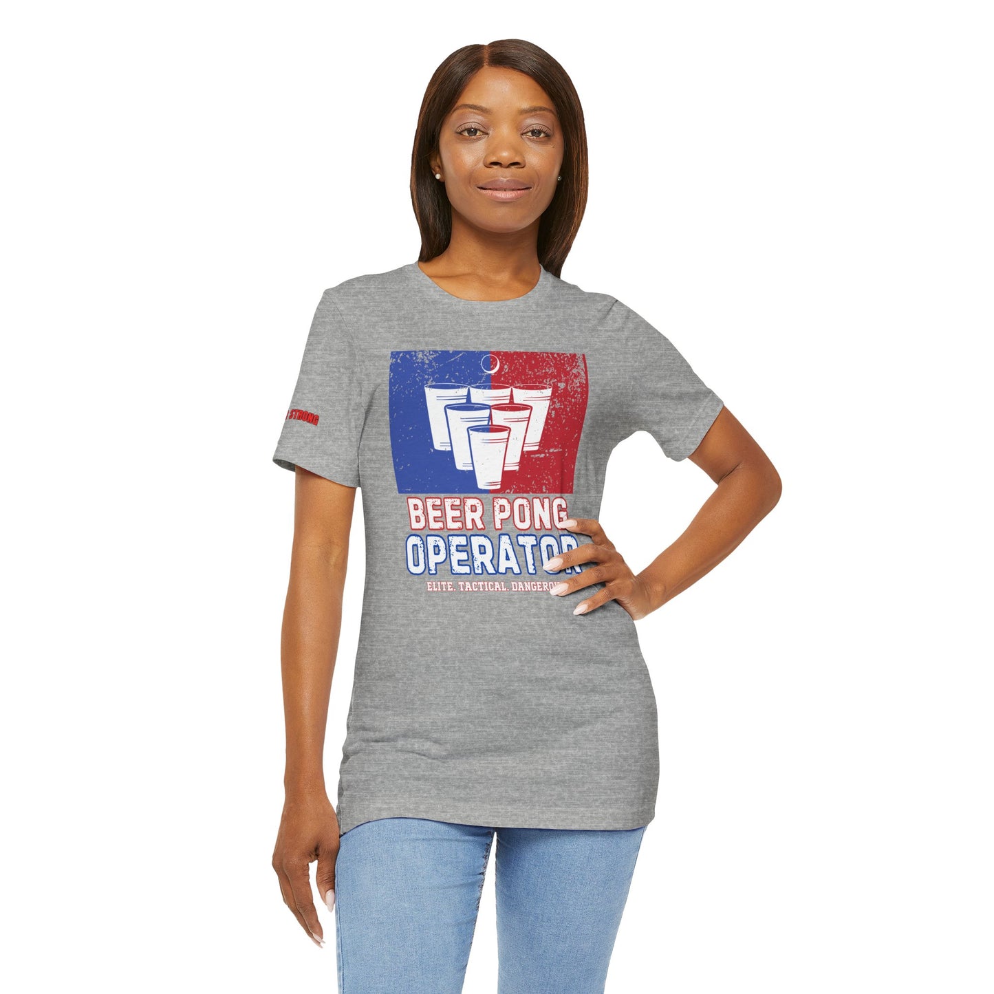 Beer Pong Operator – Elite. Tactical. Dangerous. Tee