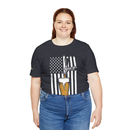 Taps, Stripes & Freedom – American Flag Beer Pour Tee