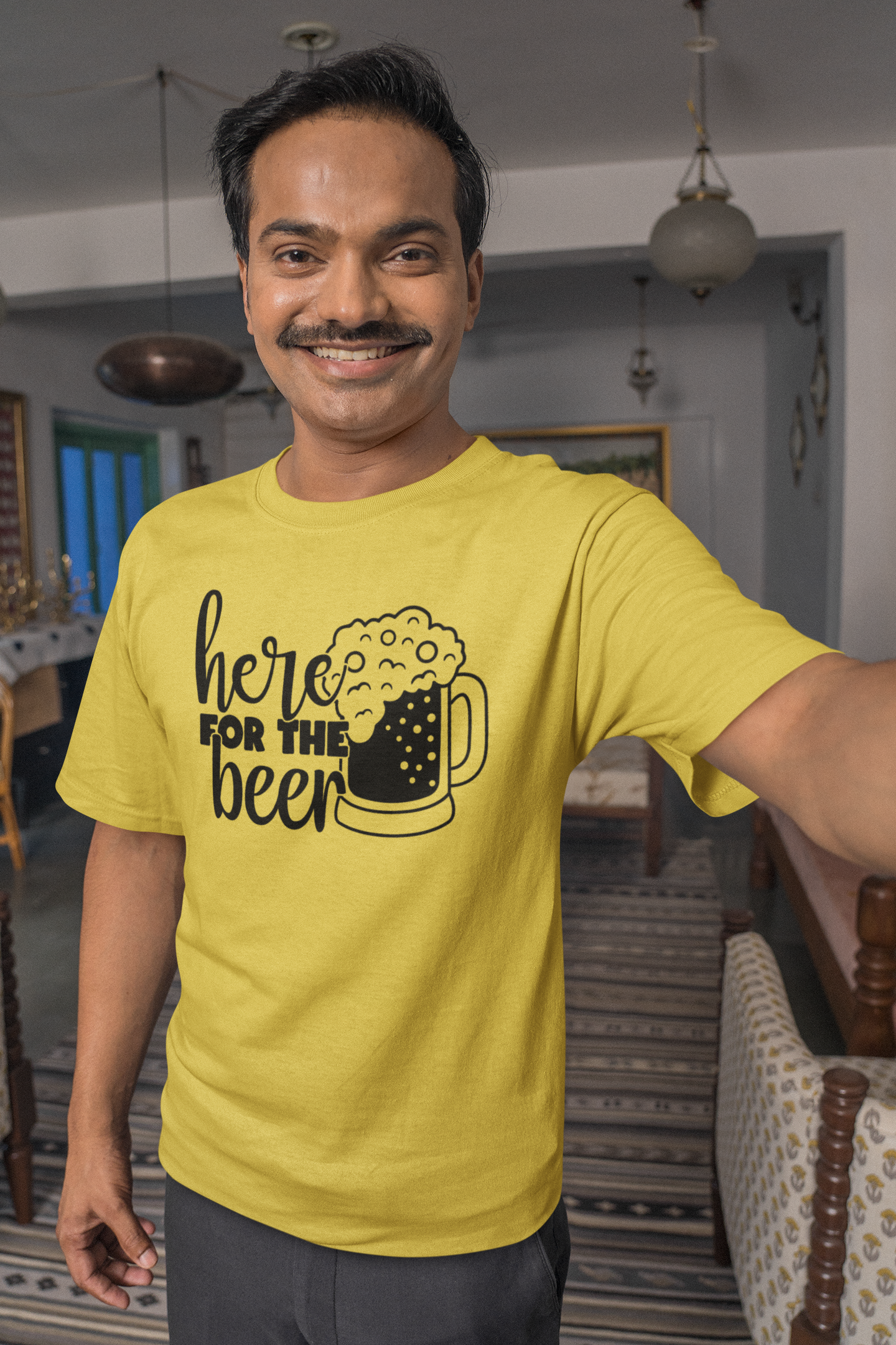 Here for the Beer – Your Go-To Tee for Laughs and Lager