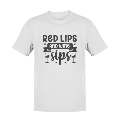 Red Lips and Wine Sips T-Shirt