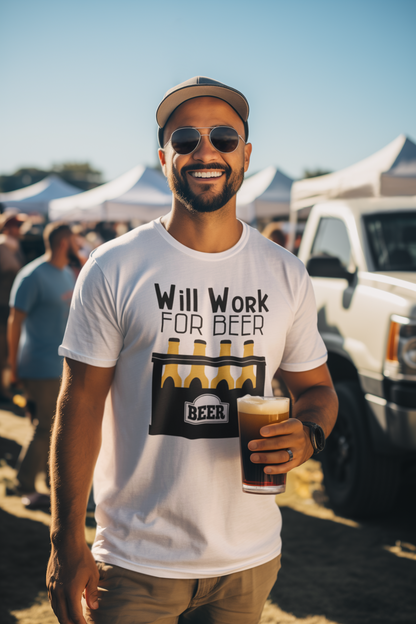 Will Work for Beer – The Official Uniform of Hardworking Beer Lovers T-Shirt