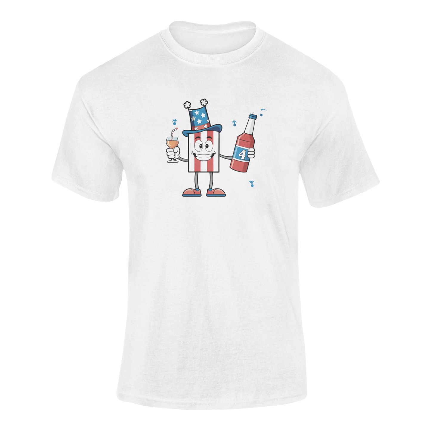 Celebrate 4th of July in style with this funny patriotic drinking t-shirt—perfect for beer lovers, wine drinkers, and freedom enthusiasts!