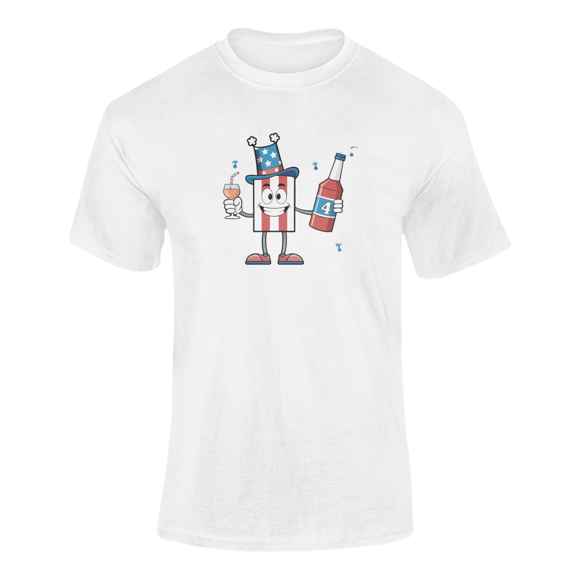 Celebrate 4th of July in style with this funny patriotic drinking t-shirt—perfect for beer lovers, wine drinkers, and freedom enthusiasts!
