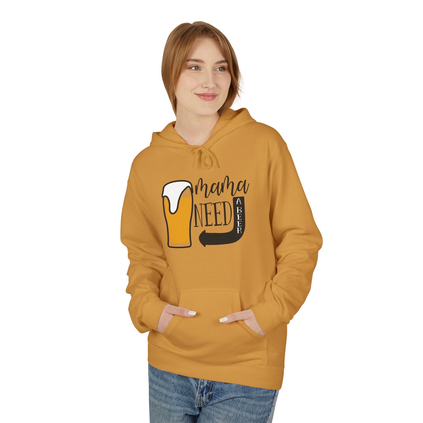 Funny Quote - Mama Needs A Beer - Hoodie