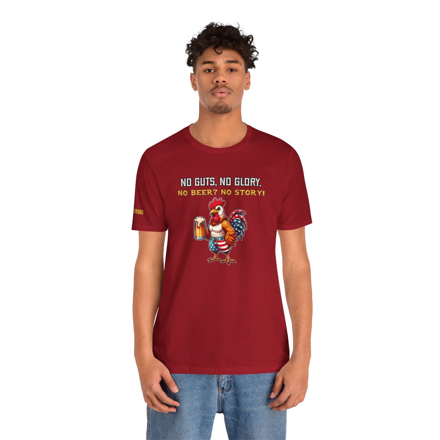 No Guts, No Glory. No Beer? No Story! – Patriotic Rooster Tee