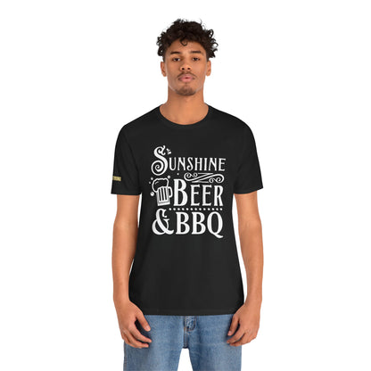 Sunshine, Beer & BBQ T-Shirt – Backyard Grilling Essential