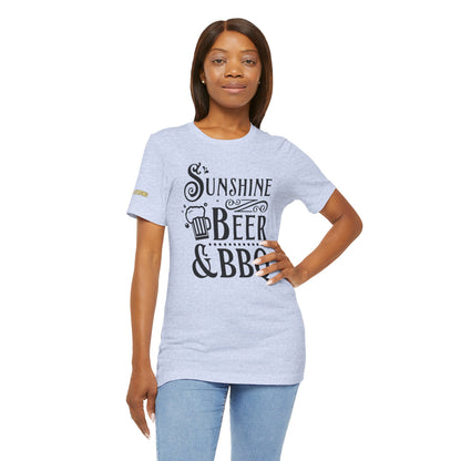 Sunshine, Beer & BBQ T-Shirt – Backyard Grilling Essential