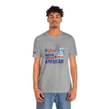 4th of July Beer & Cheer T-Shirt – Patriotic American Drinking Tee