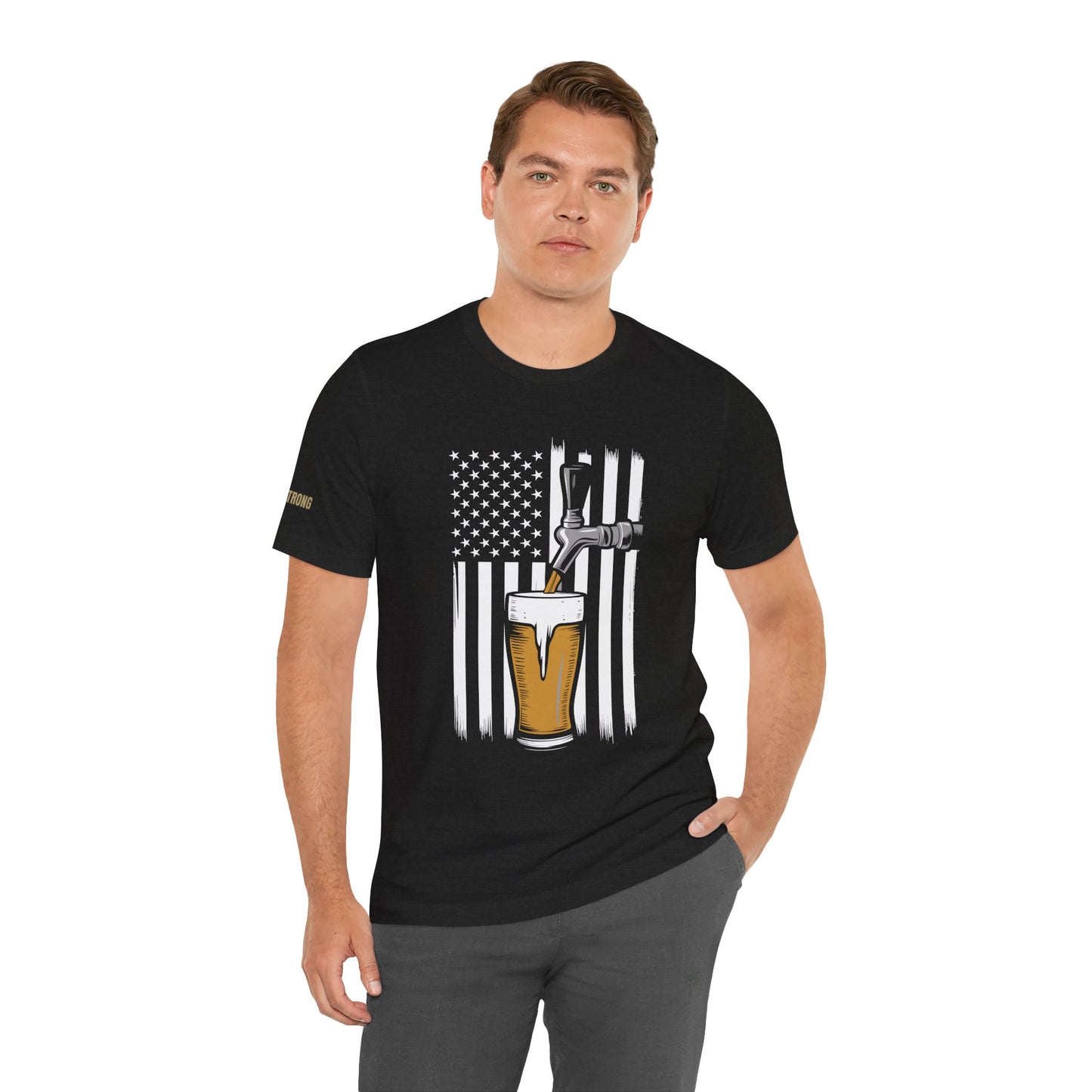 Taps, Stripes & Freedom – American Flag Beer Pour Tee