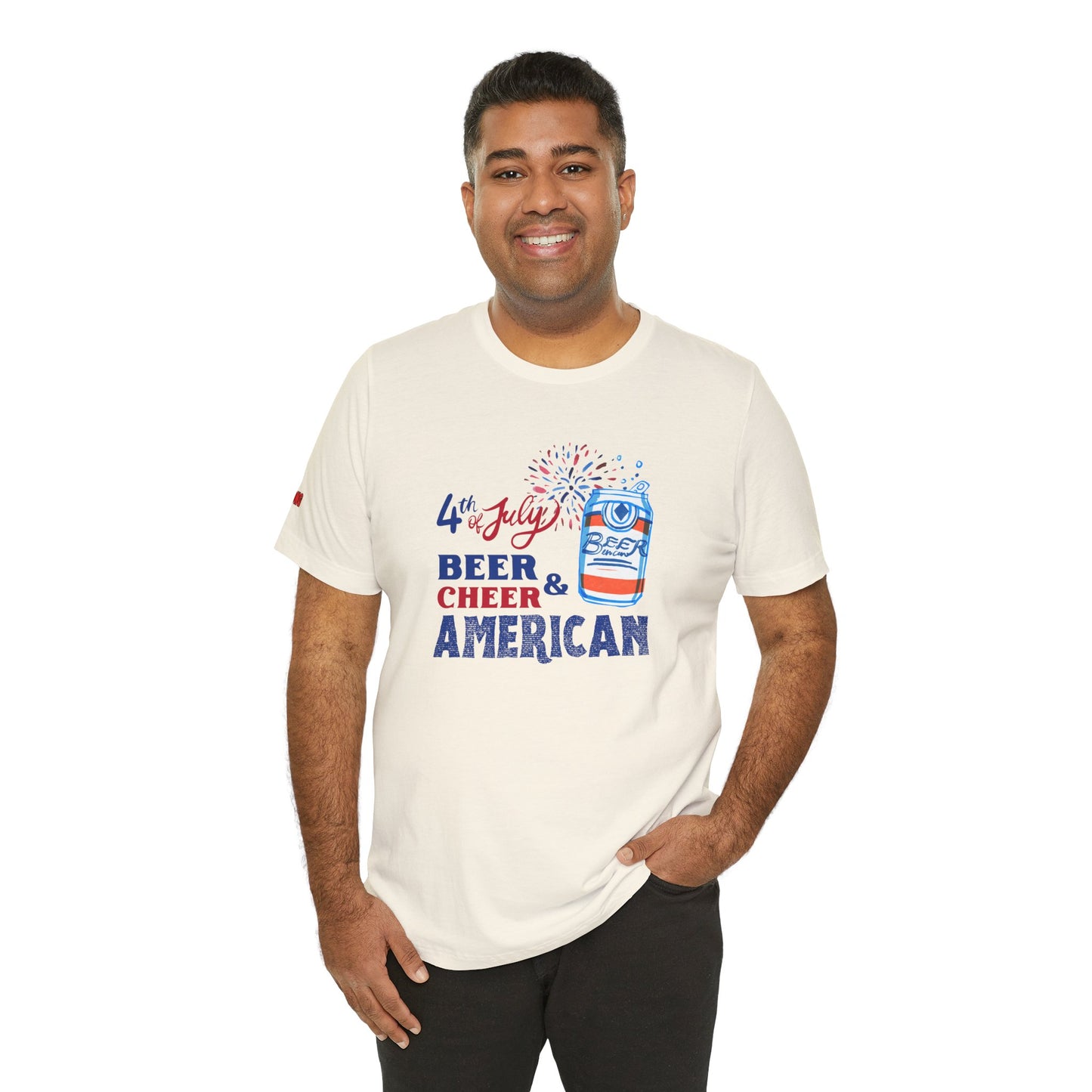 4th of July Beer & Cheer T-Shirt – Patriotic American Drinking Tee