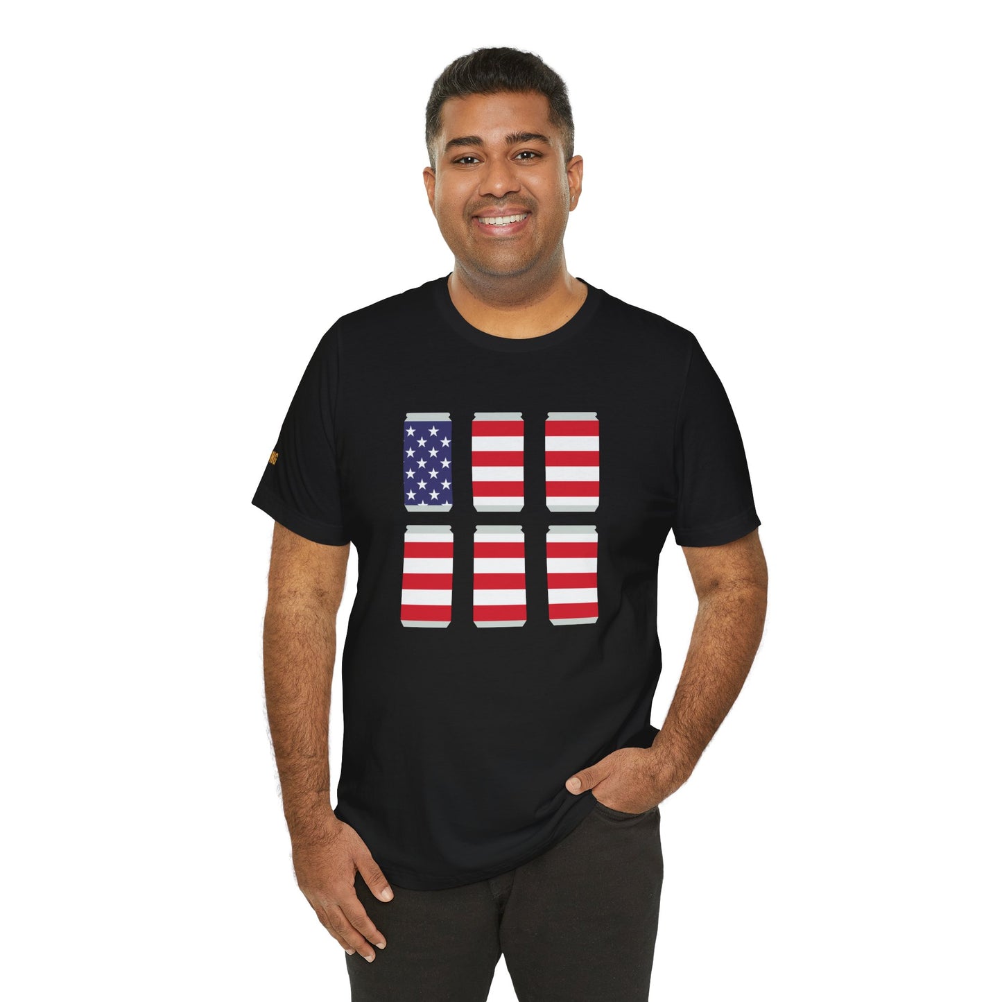 Patriotic Beer Can T-Shirt – Funny 4th of July Drinking Tee