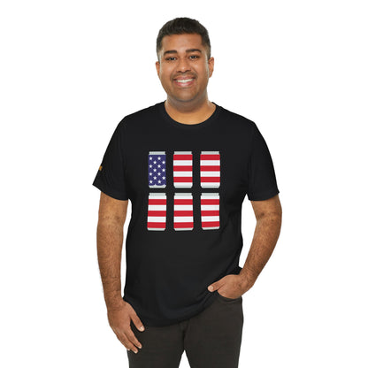 Patriotic Beer Can T-Shirt – Funny 4th of July Drinking Tee