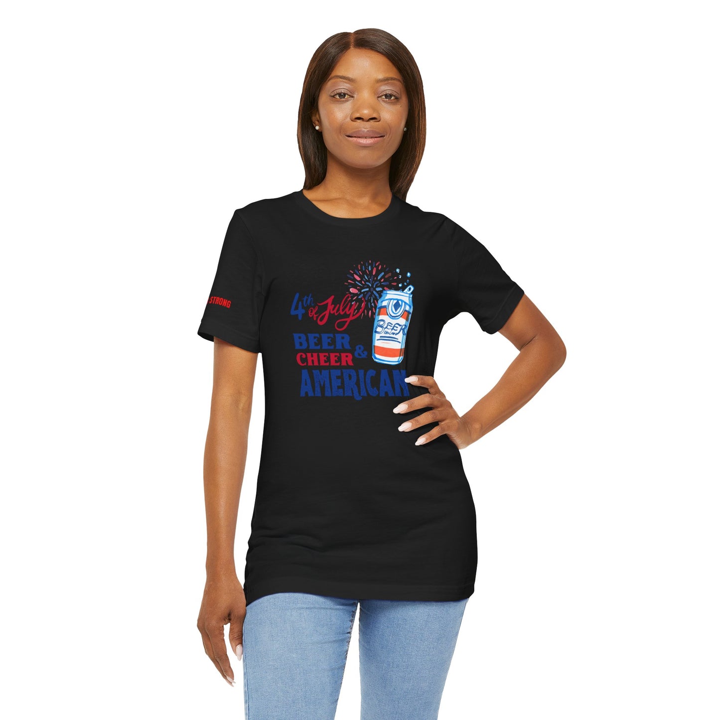 4th of July Beer & Cheer T-Shirt – Patriotic American Drinking Tee