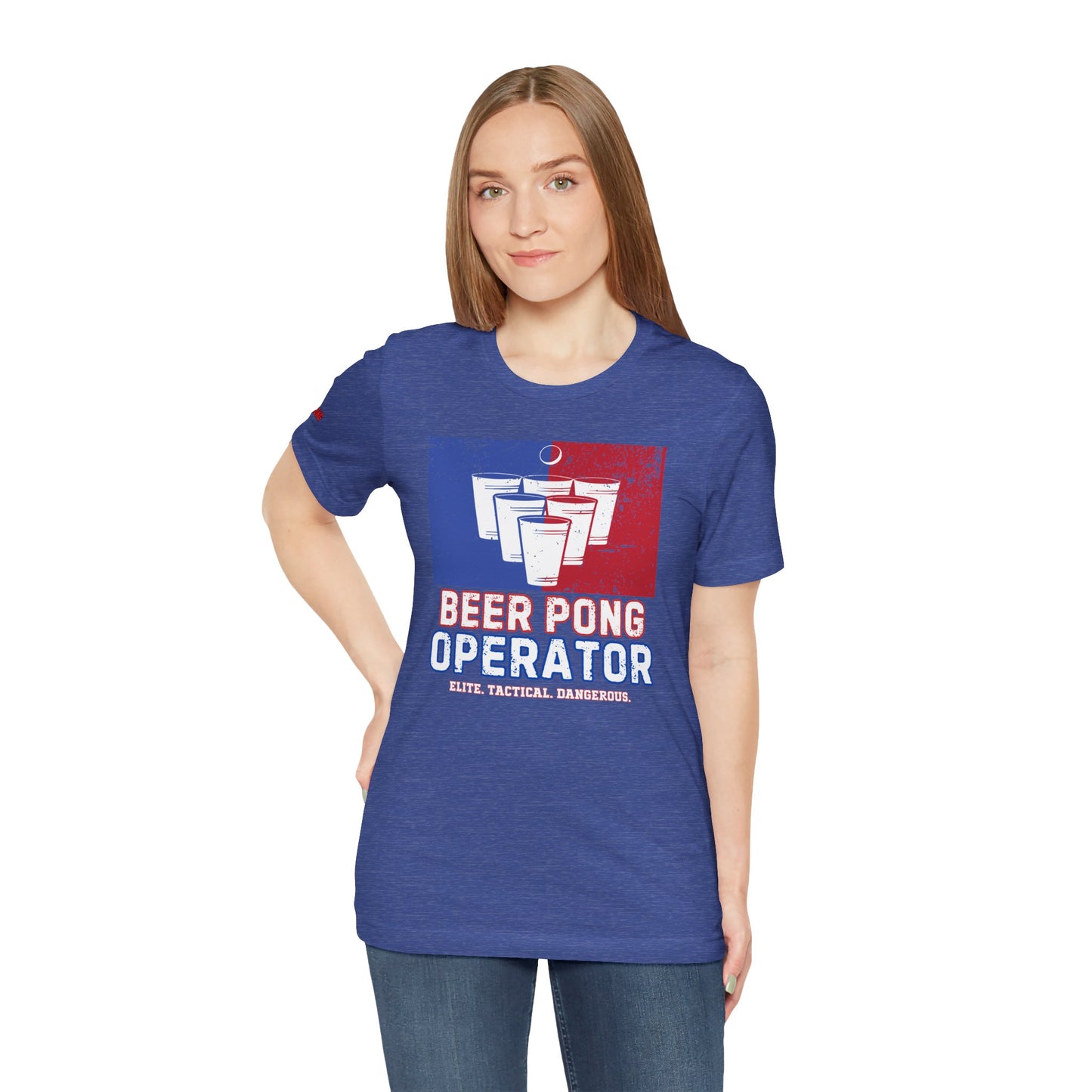 Beer Pong Operator – Elite. Tactical. Dangerous. Tee