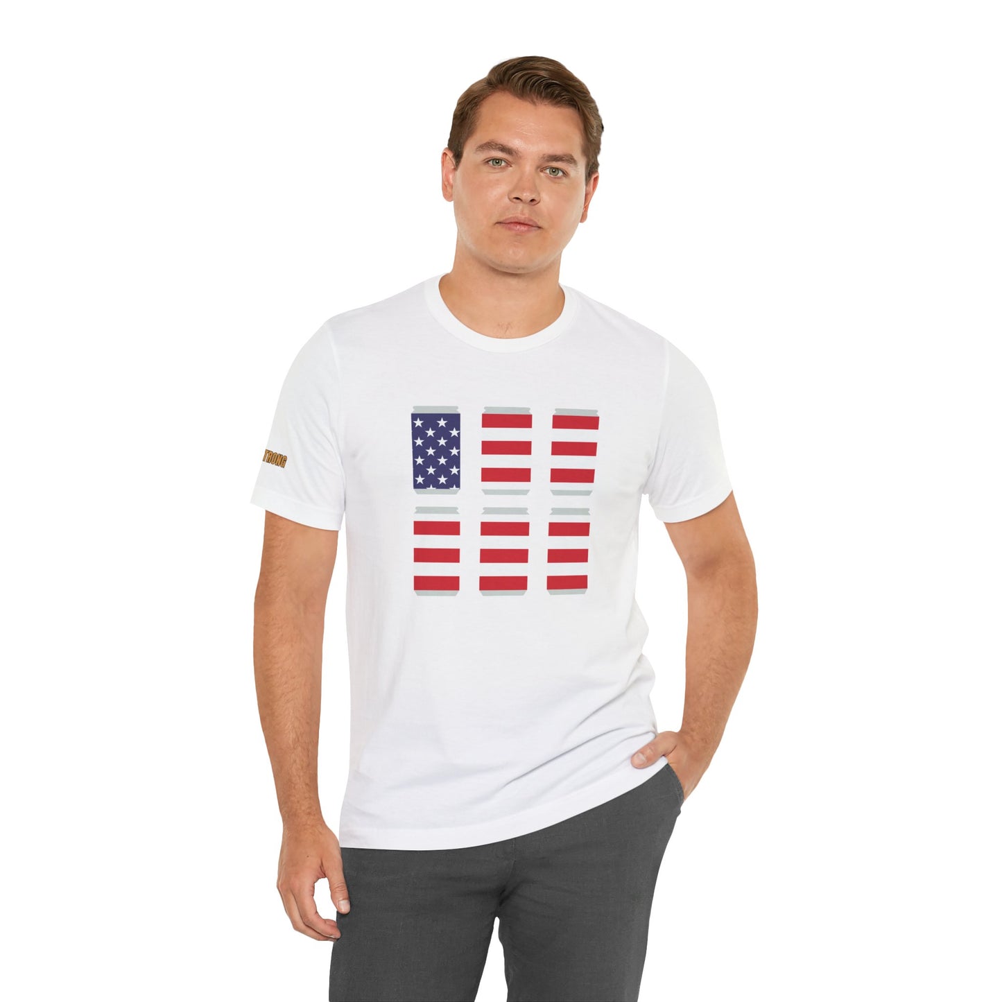 Patriotic Beer Can T-Shirt – Funny 4th of July Drinking Tee