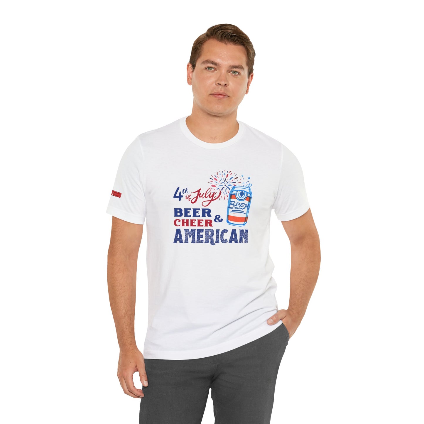 4th of July Beer & Cheer T-Shirt – Patriotic American Drinking Tee