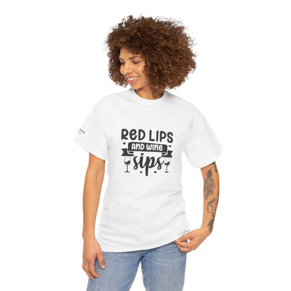Red Lips and Wine Sips T-Shirt