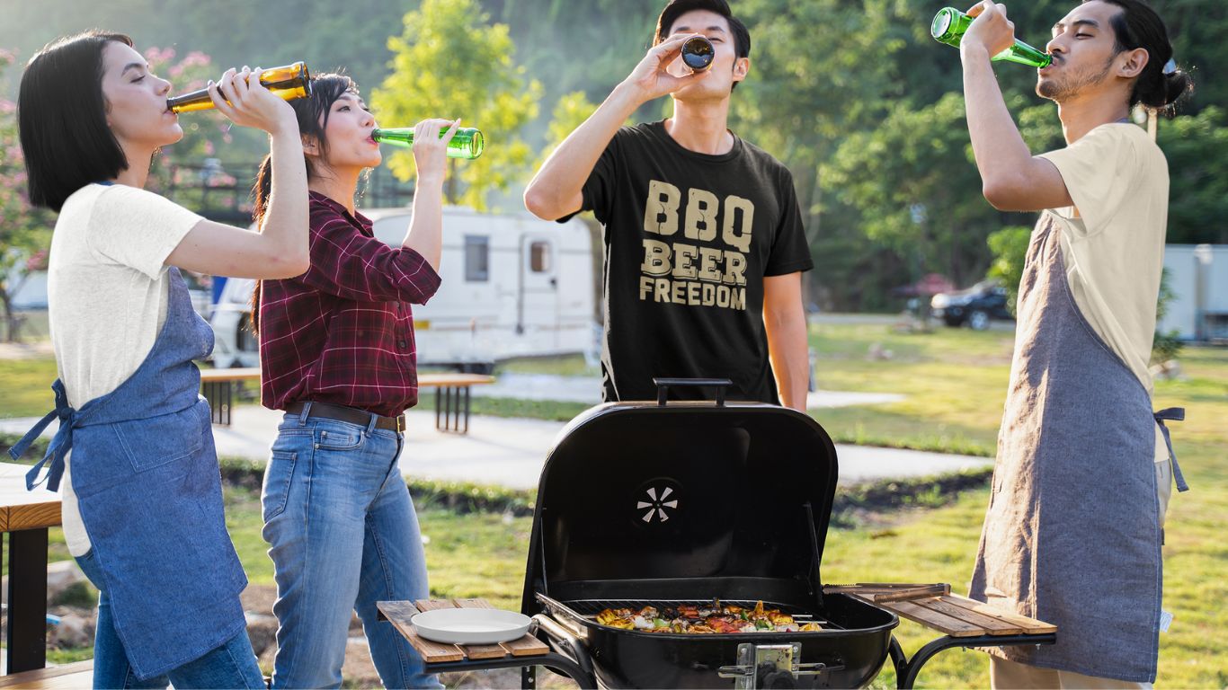 Backyard BBQ with cold beer, sizzling grill, and the ultimate pitmaster t-shirt. Perfect for grill dads, weekend warriors, and beer lovers who know that barbecue and brews go hand in hand. Rock the best beer and BBQ t-shirts for cookouts, tailgates, and beer-fueled grilling sessions.