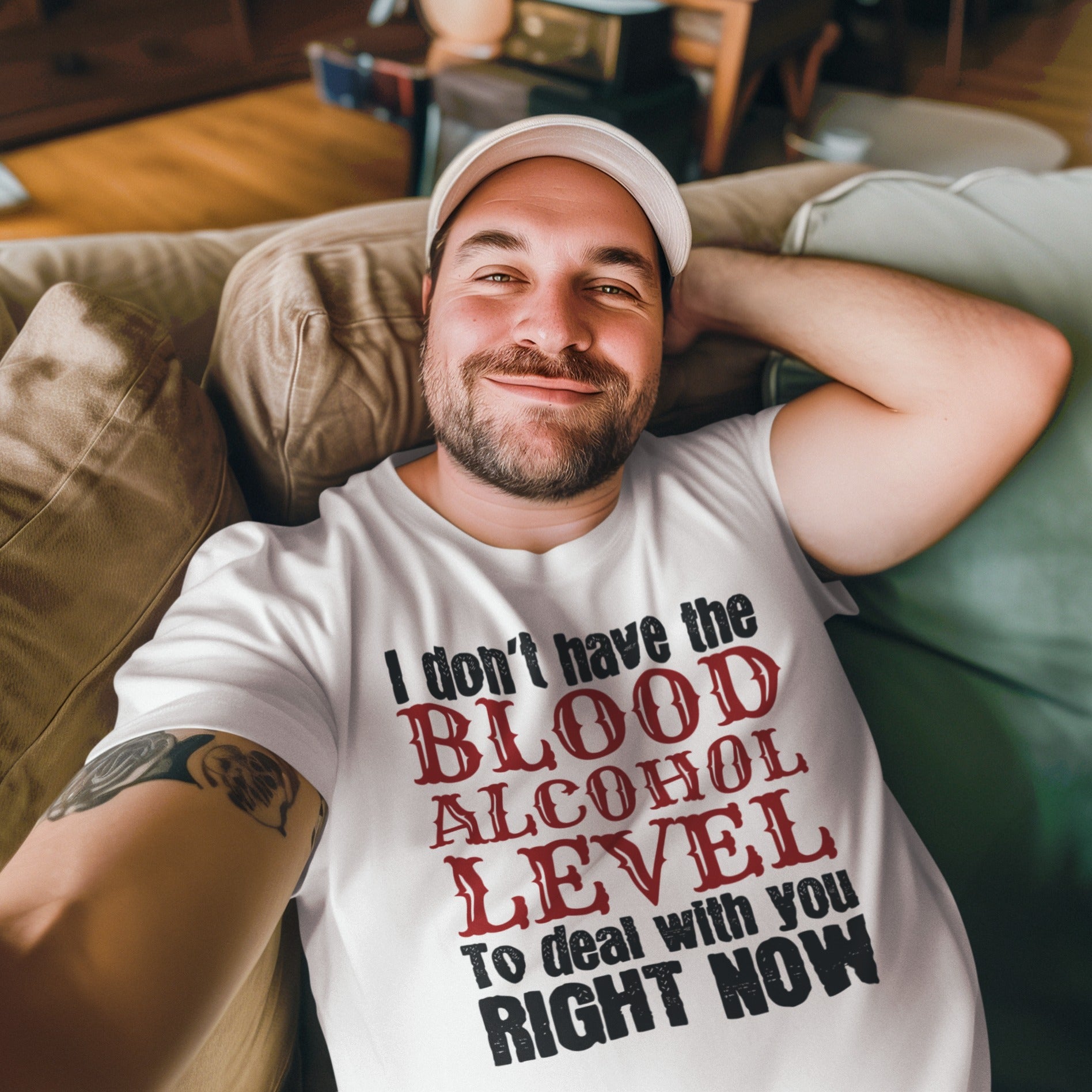Funny Alcohol T-Shirt 'I Don't Have the Blood Alcohol Level to Deal with You Right Now'. Hilarious Drinking Shirt for Beer Lovers, Whiskey Fans & Party Enthusiasts. Perfect Gift for Bar Crawls, Bachelor Parties & Weekend Shenanigans.