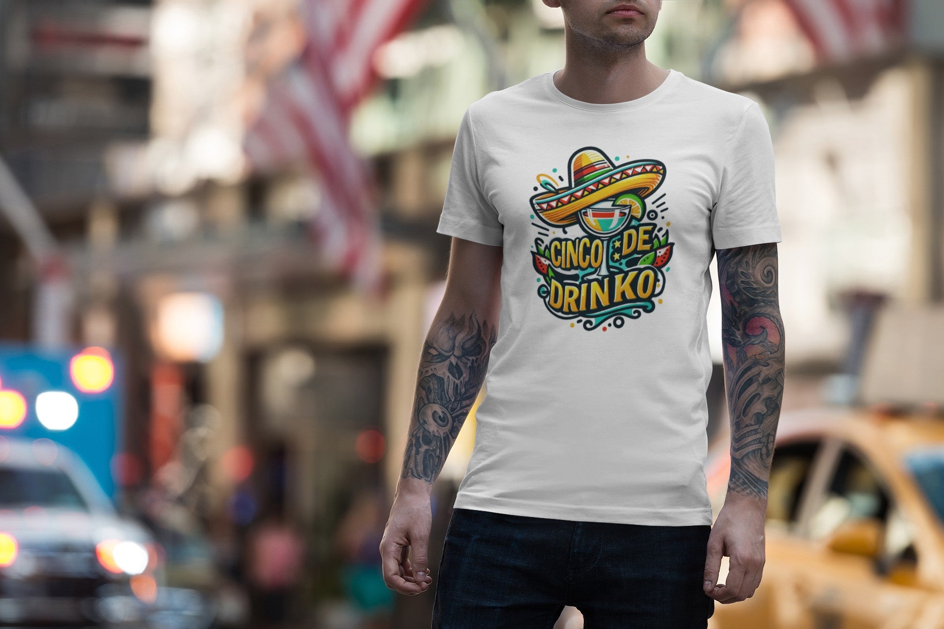 "Cinco de Drinko" Because hydration is overrated. Built for tacos, tequila, and questionable choices - t-shirt from Beer Strong.