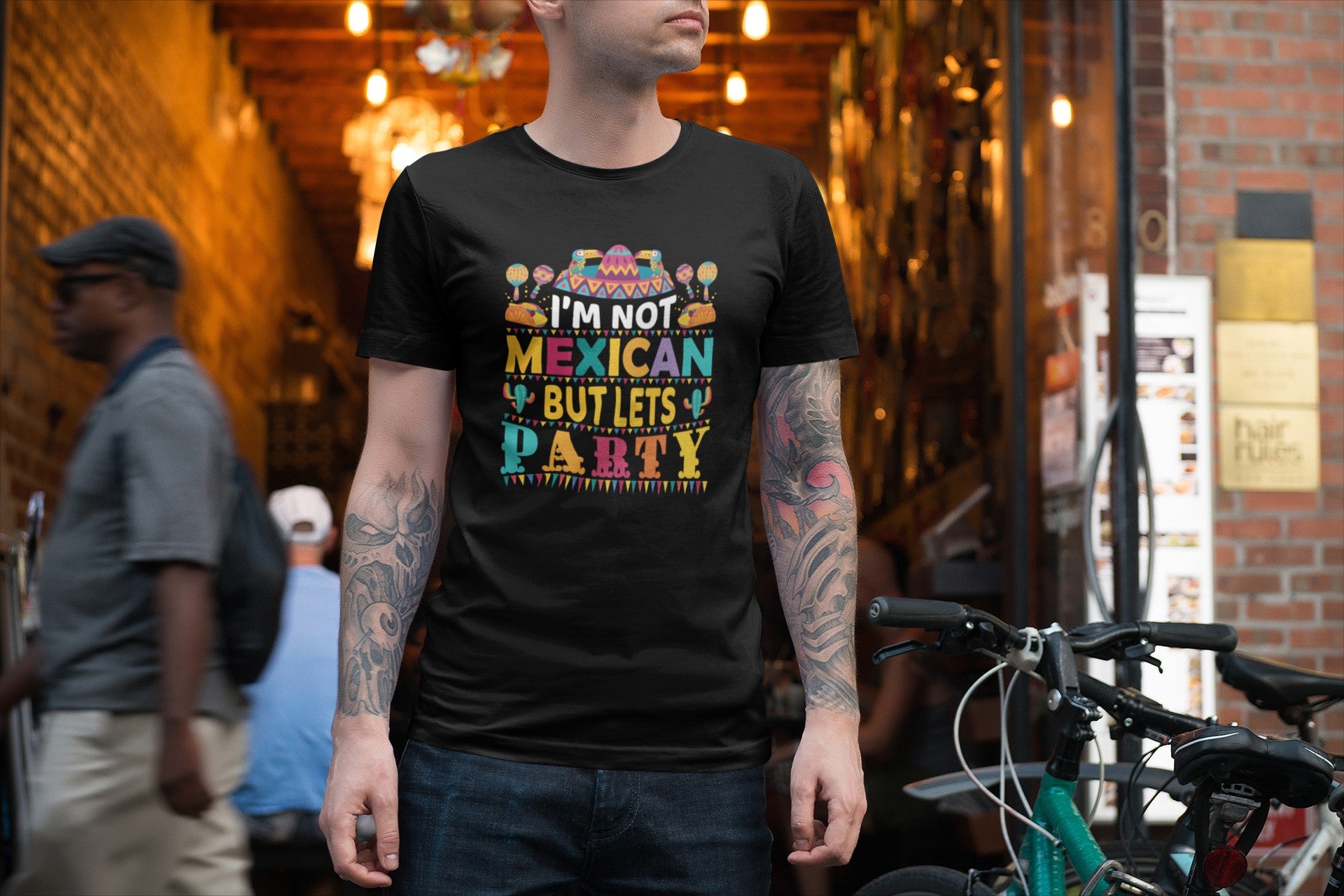 “Not Mexican. Still here for the tacos, tequila, and terrible decisions.” from Beer Strong Apparel